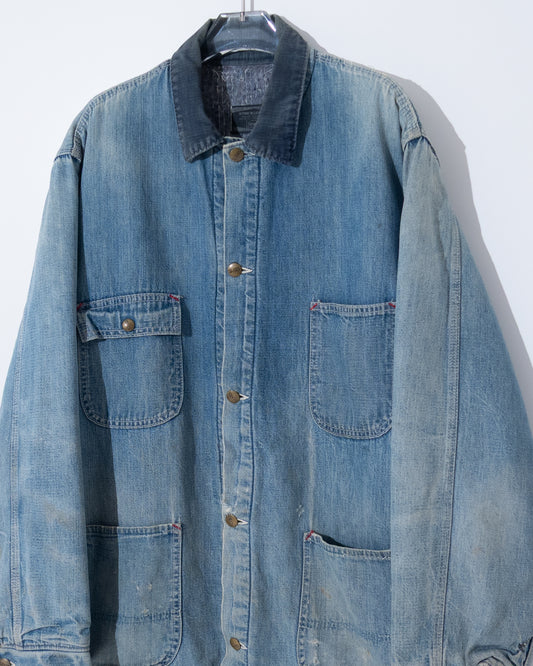 "Sears" denim coverall jacket with blanket liner