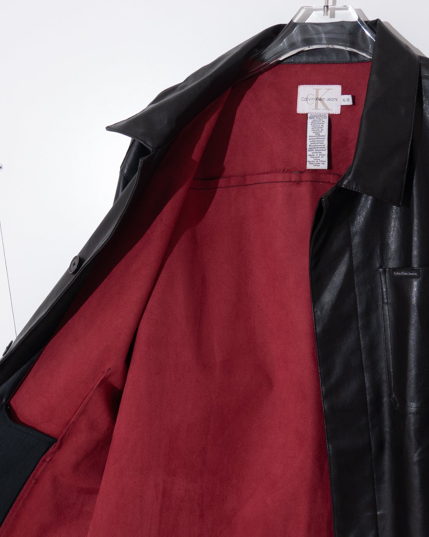 'Calvin Klein Jeans' PVC leather car coat