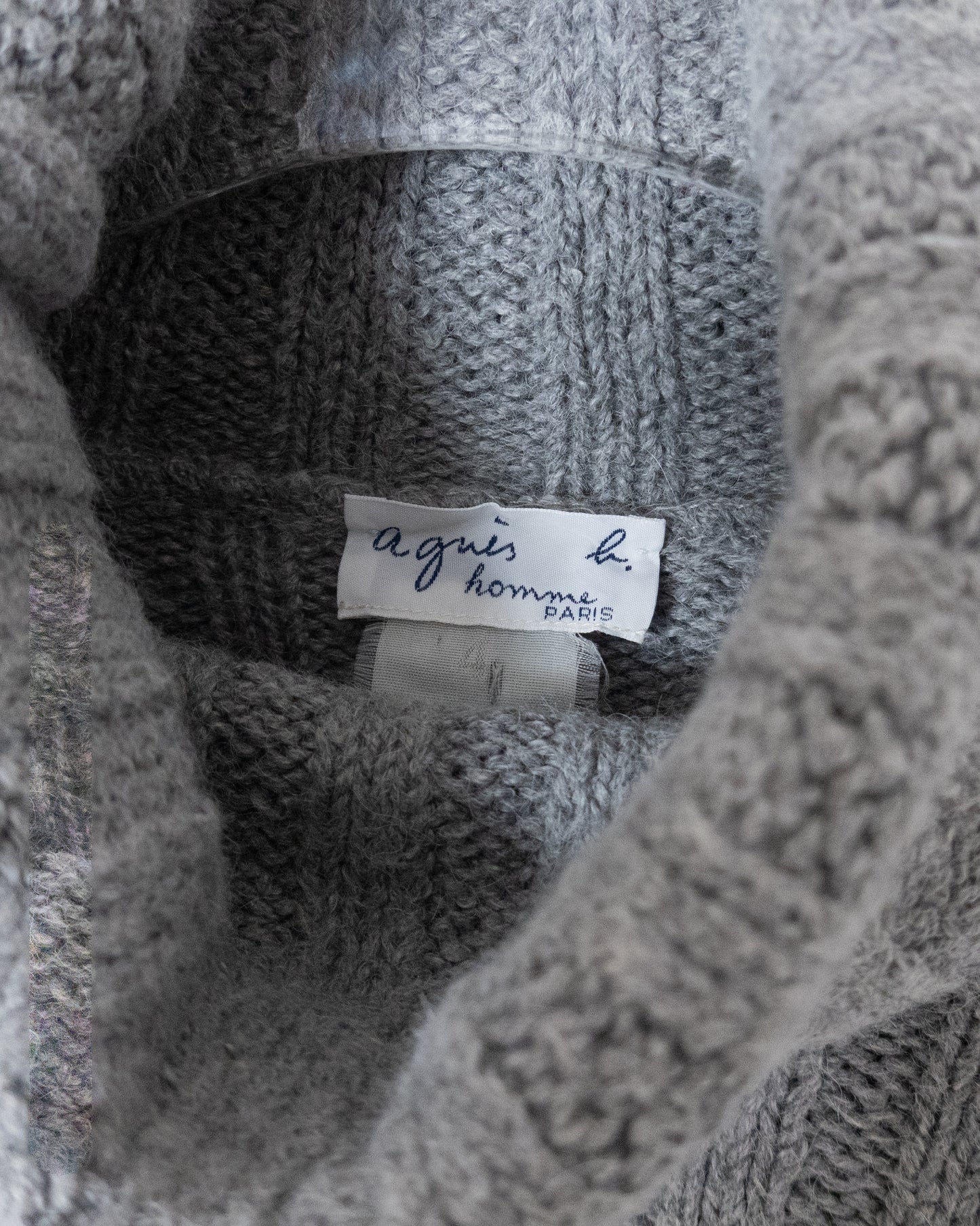 "agnes b" turtle neck knit sweater