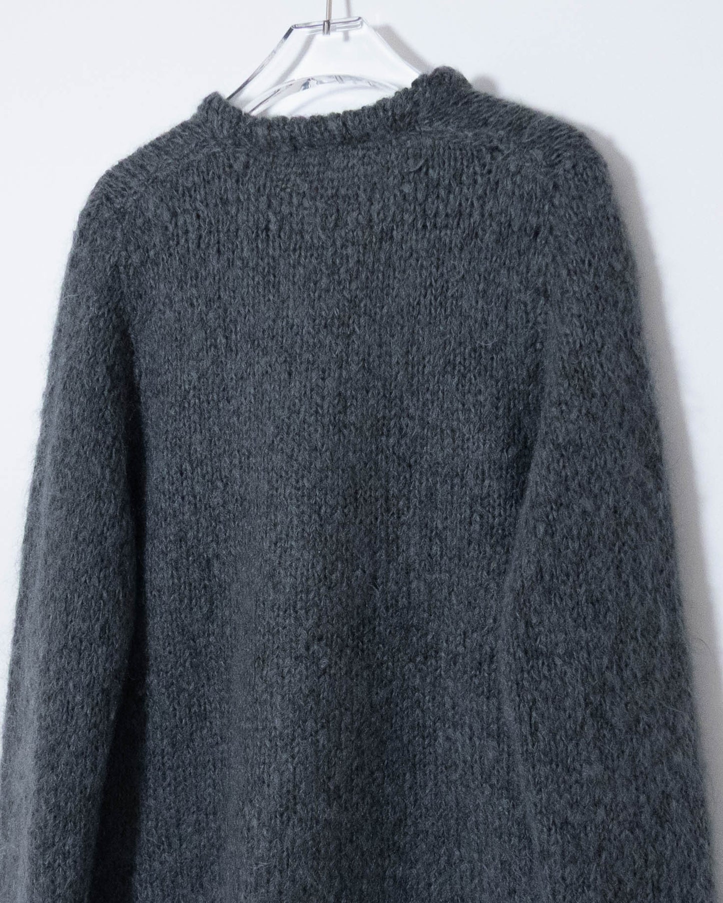 wool zip knit cardigan