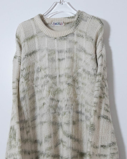 patterned mohair knit sweater