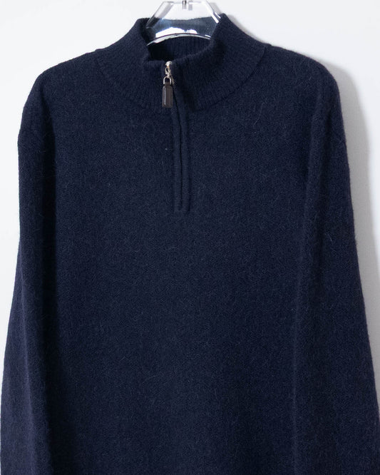 "Paul Stuart" half zip alpaca knit sweater
