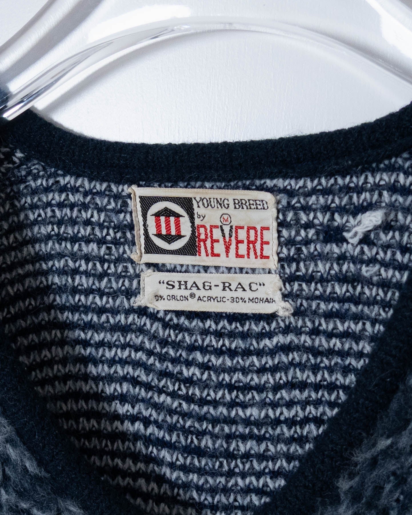 Vintage v-neck mohair knit sweater