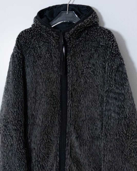 Vintage reversible fur hoodie