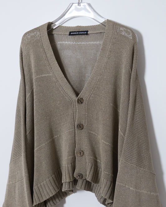 "SHIRIN GUILD" extra wide silhouette cotton knit cardigan