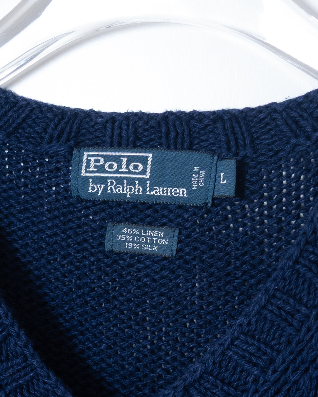 "Polo by Ralph Lauren" v-neck linen silk knit sweater
