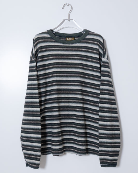 jacquard gradation stripe long sleeve t-shirt