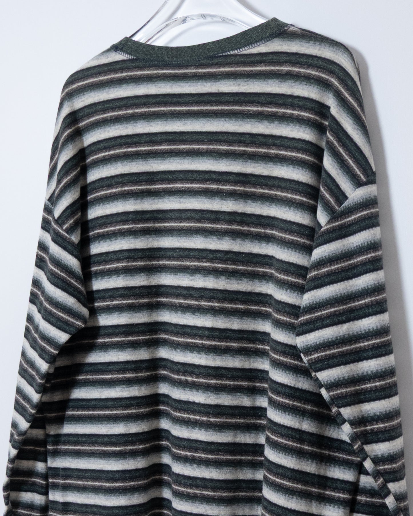 jacquard gradation stripe long sleeve t-shirt