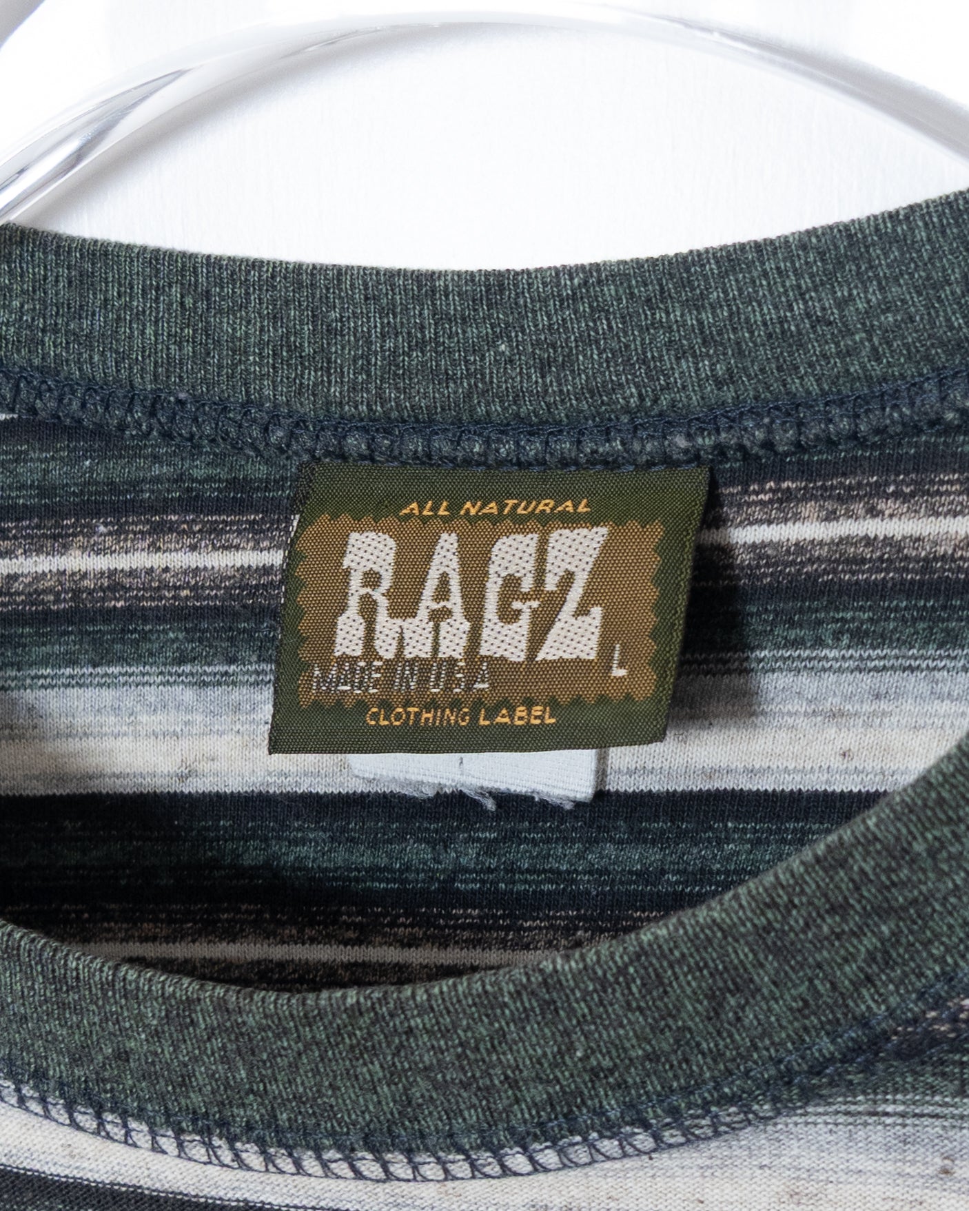 jacquard gradation stripe long sleeve t-shirt
