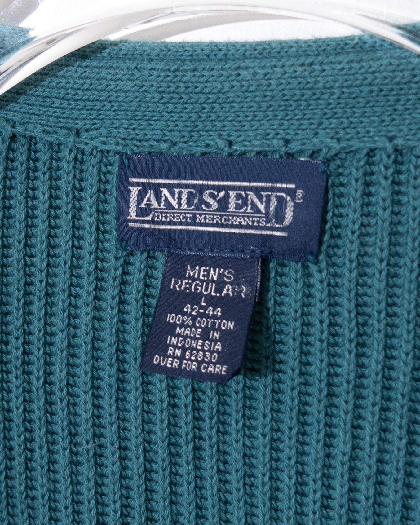 'LAND'S END' v-neck rib knit
