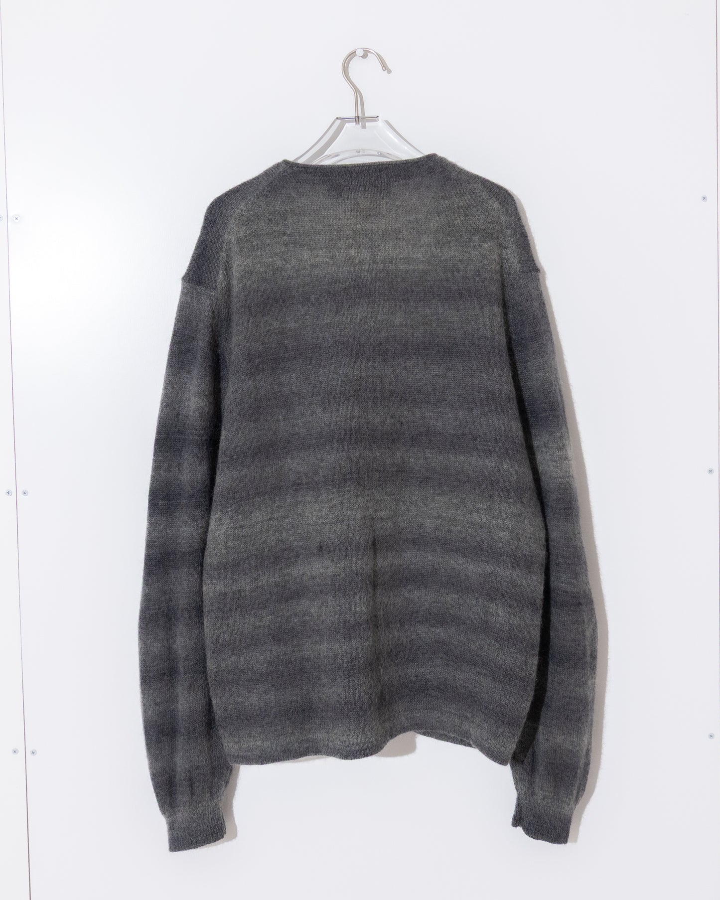 shadow stripe mohair knit cardigan