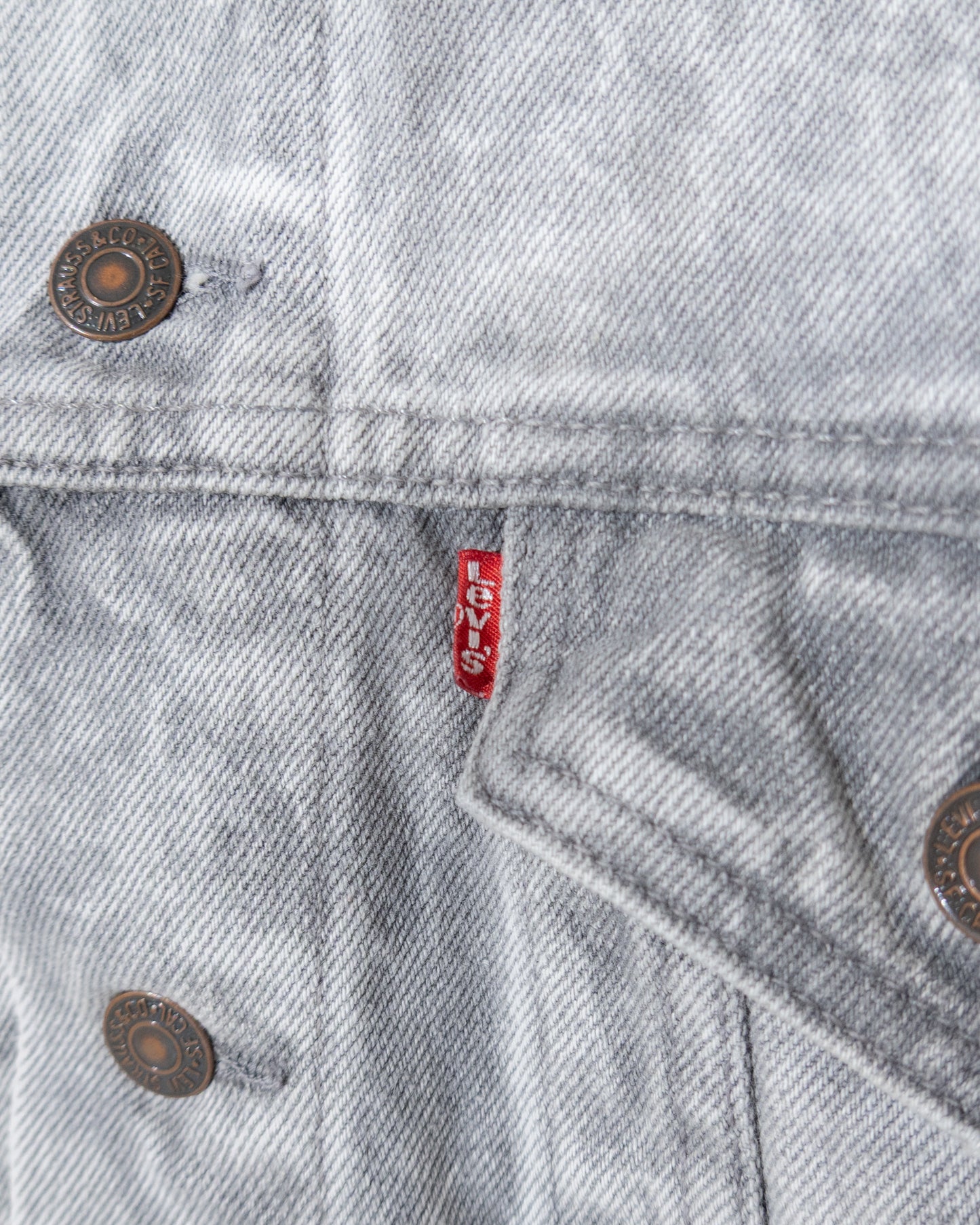 'Levi's' 70507 gray acid wash denim jacket
