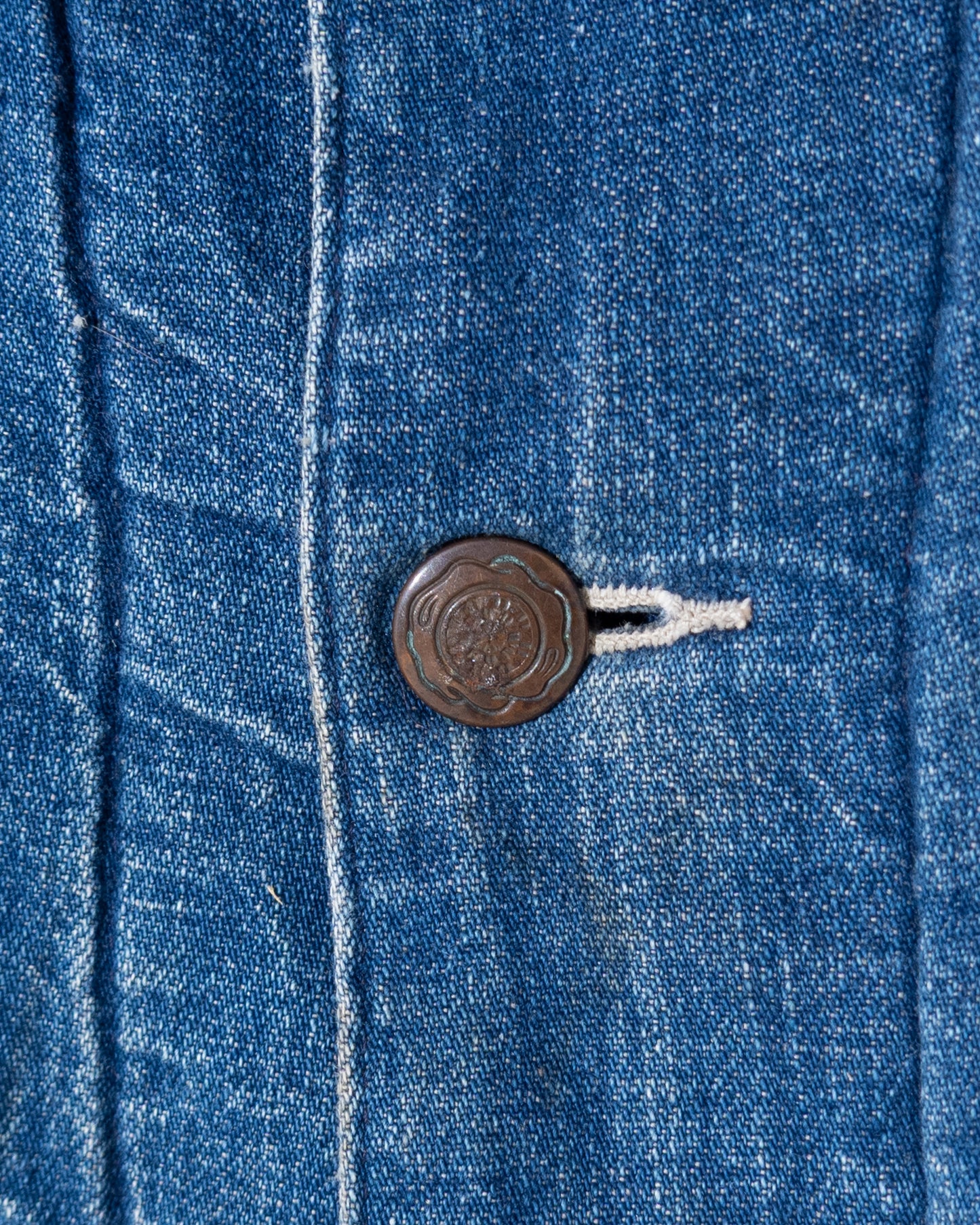 Vintage denim coverall jacket with blanket liner