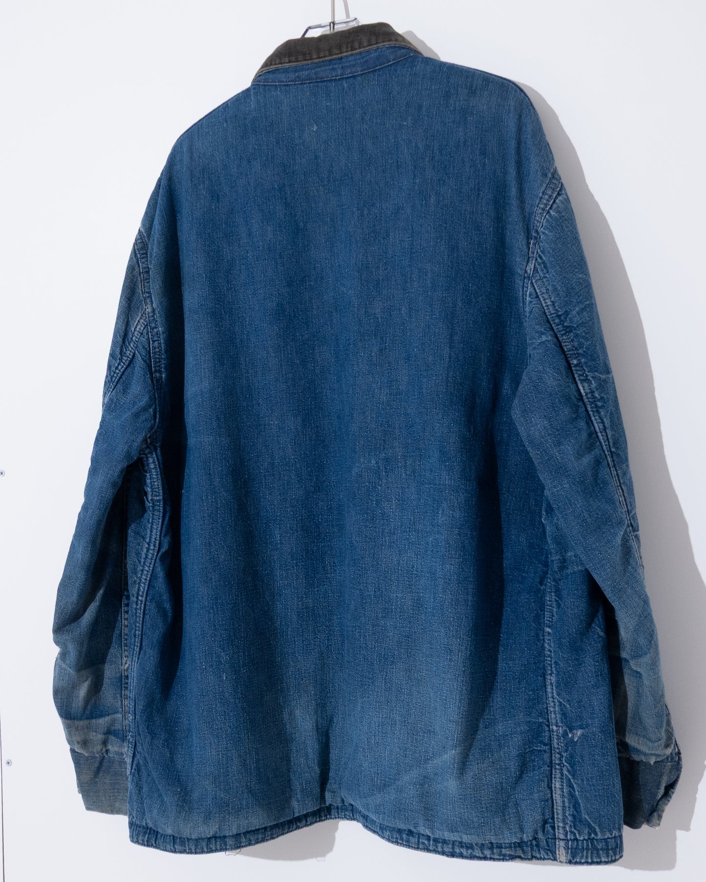 Vintage denim coverall jacket with blanket liner