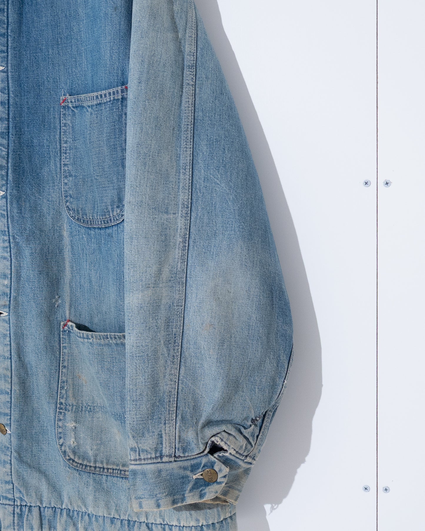 'Sears' denim coverall jacket with blanket liner