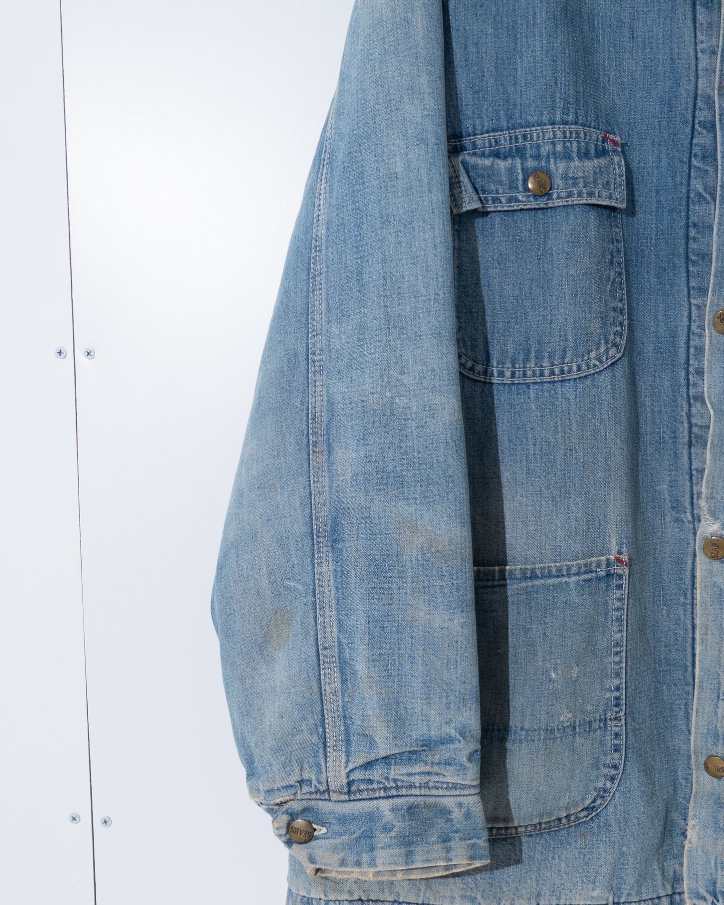 'Sears' denim coverall jacket with blanket liner