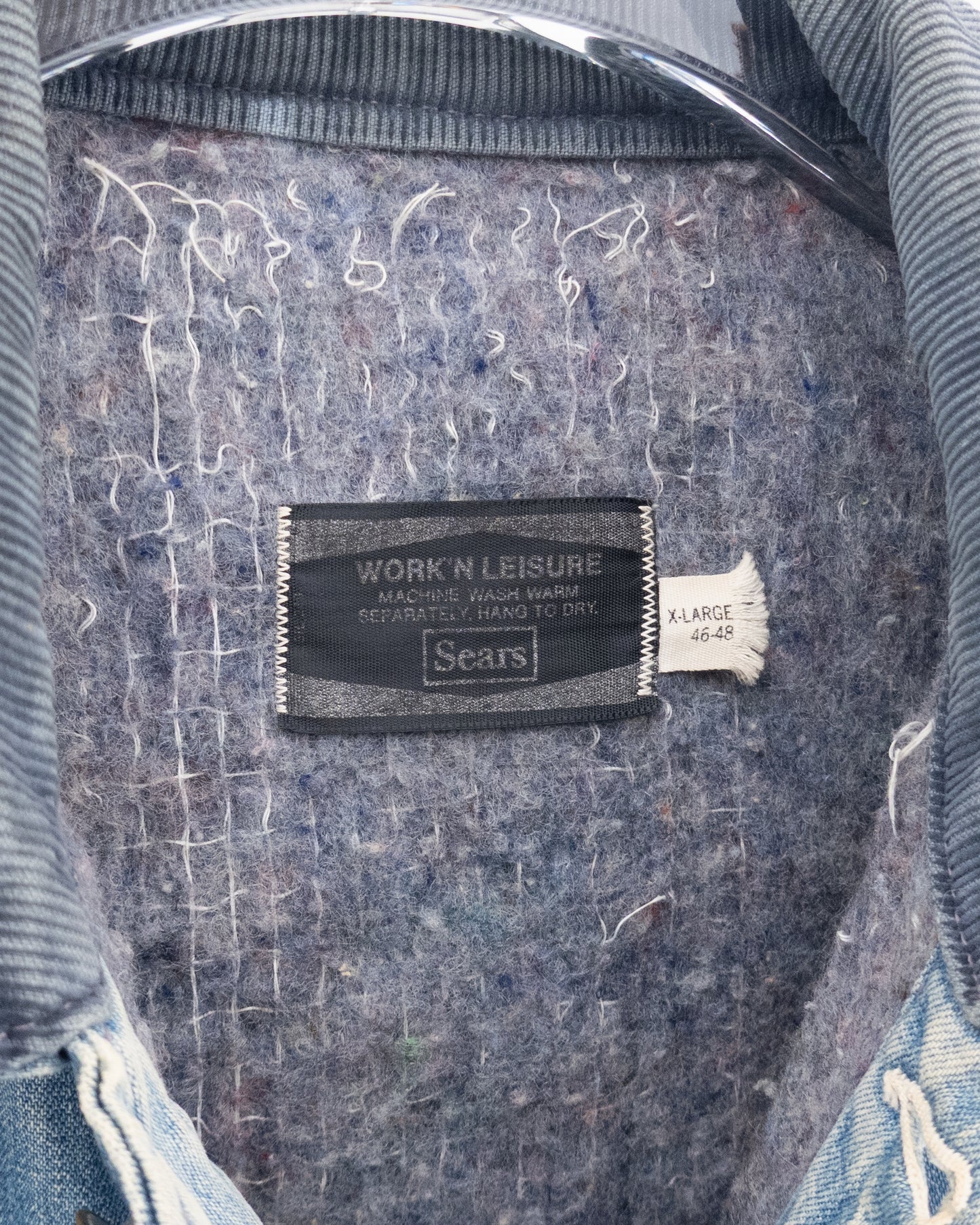 'Sears' denim coverall jacket with blanket liner