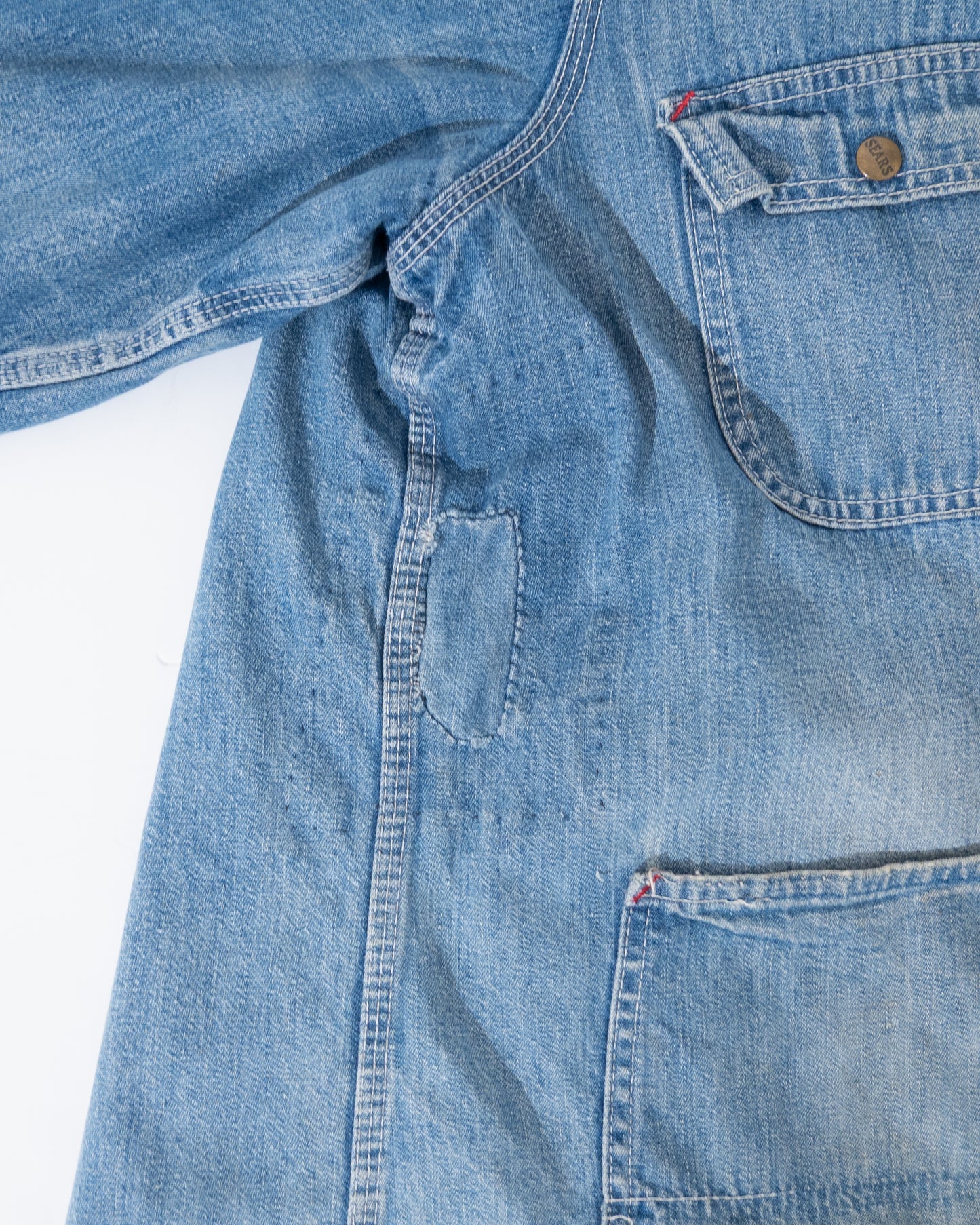 'Sears' denim coverall jacket with blanket liner