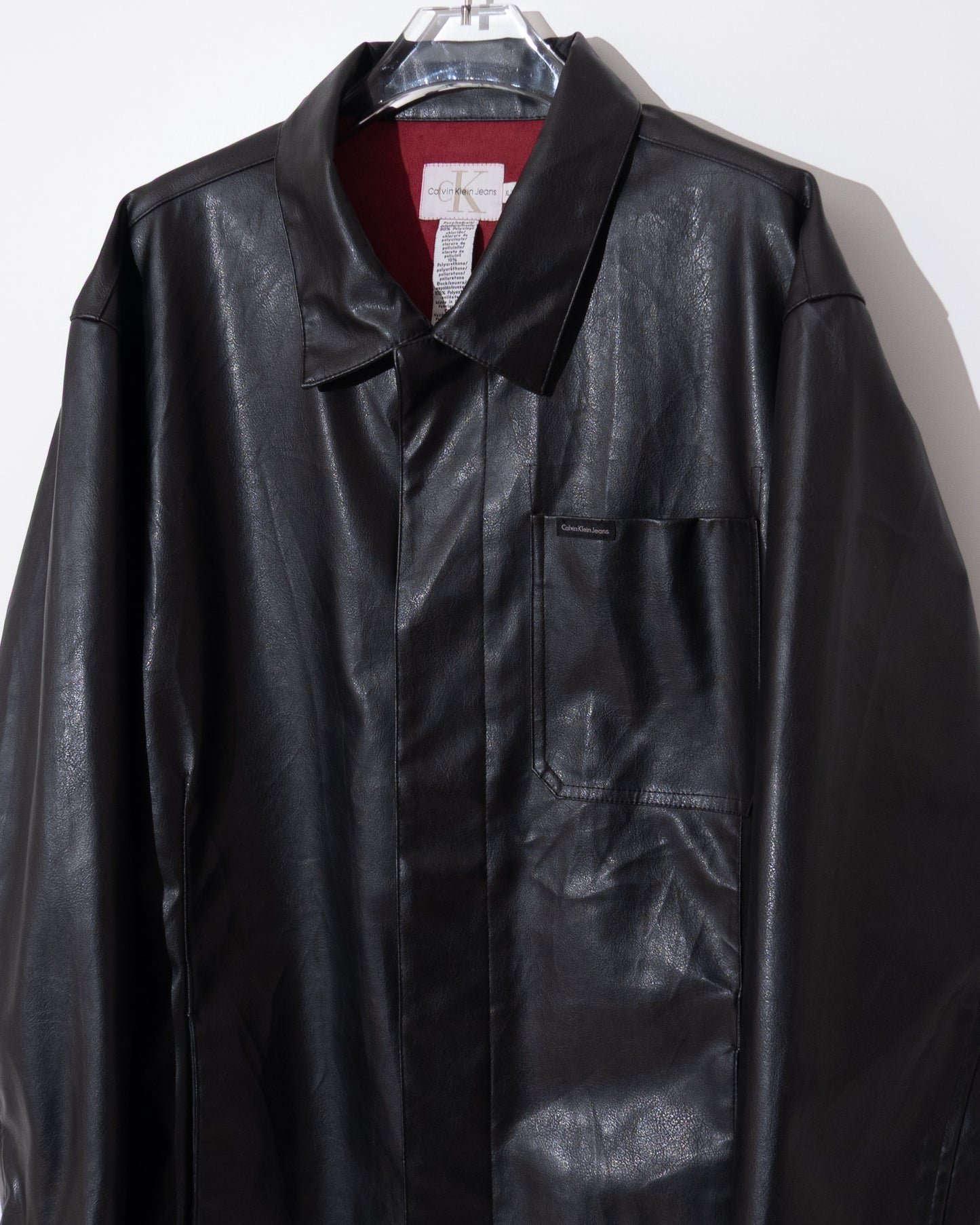 'Calvin Klein Jeans' PVC leather car coat