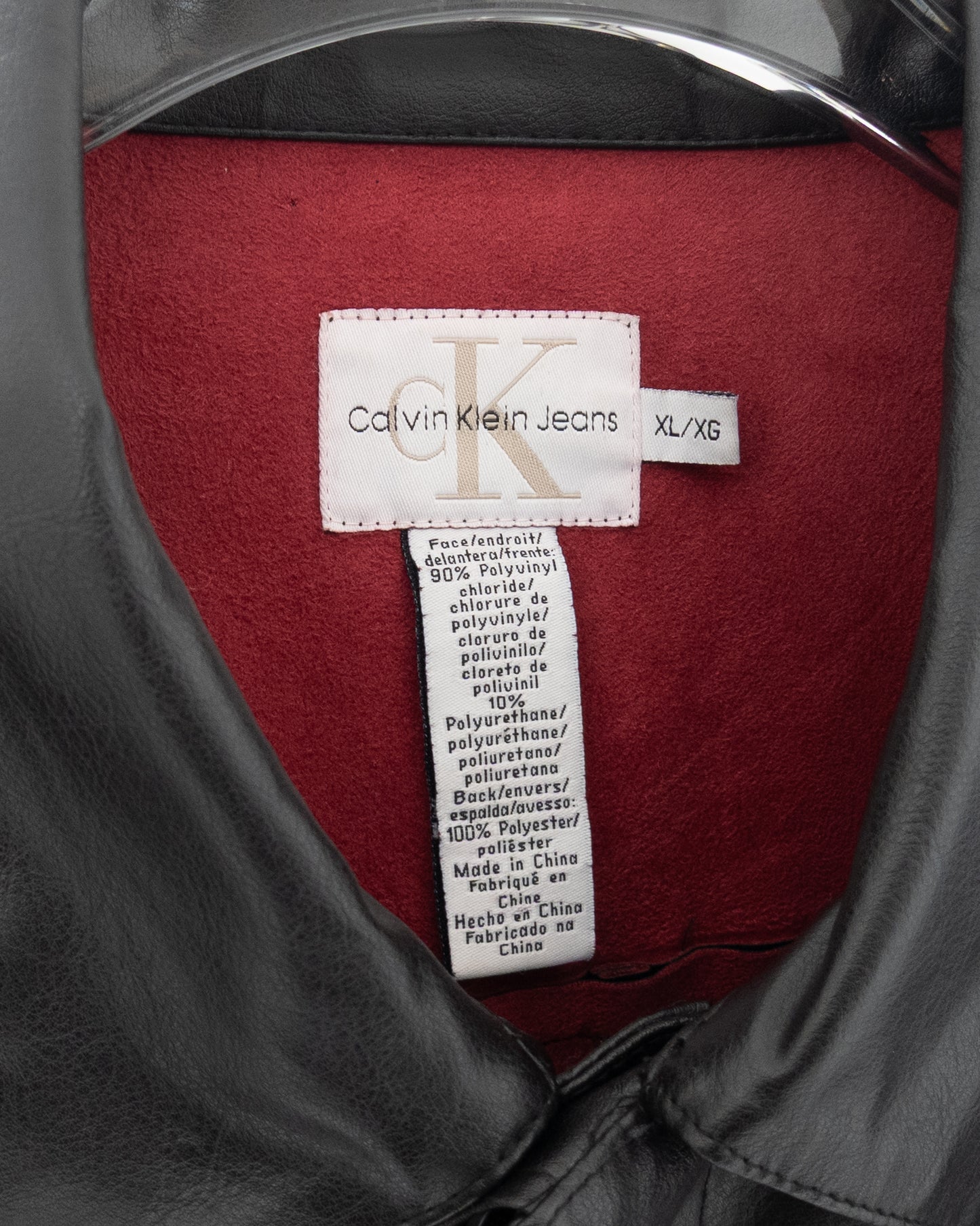 'Calvin Klein Jeans' PVC leather car coat