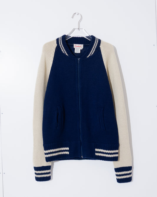 Knitted varsity jacket