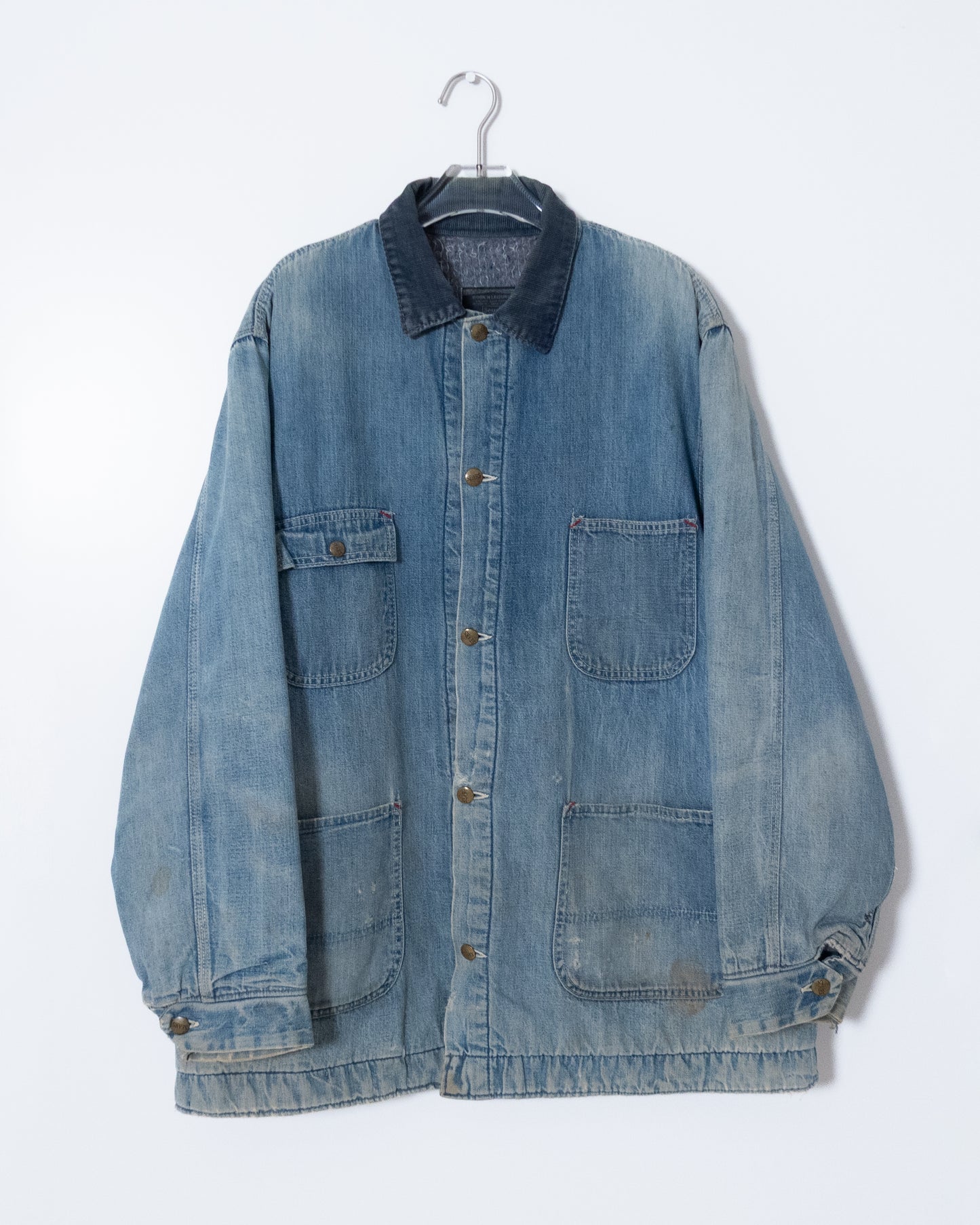 'Sears' denim coverall jacket with blanket liner