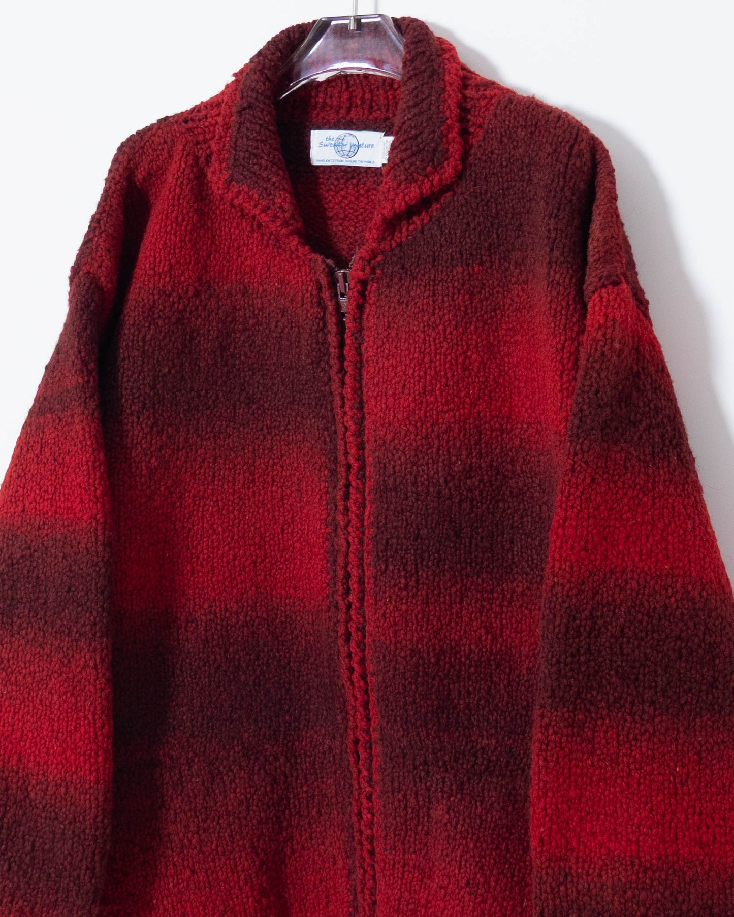 shadow stripe ecuador hand knit jacket