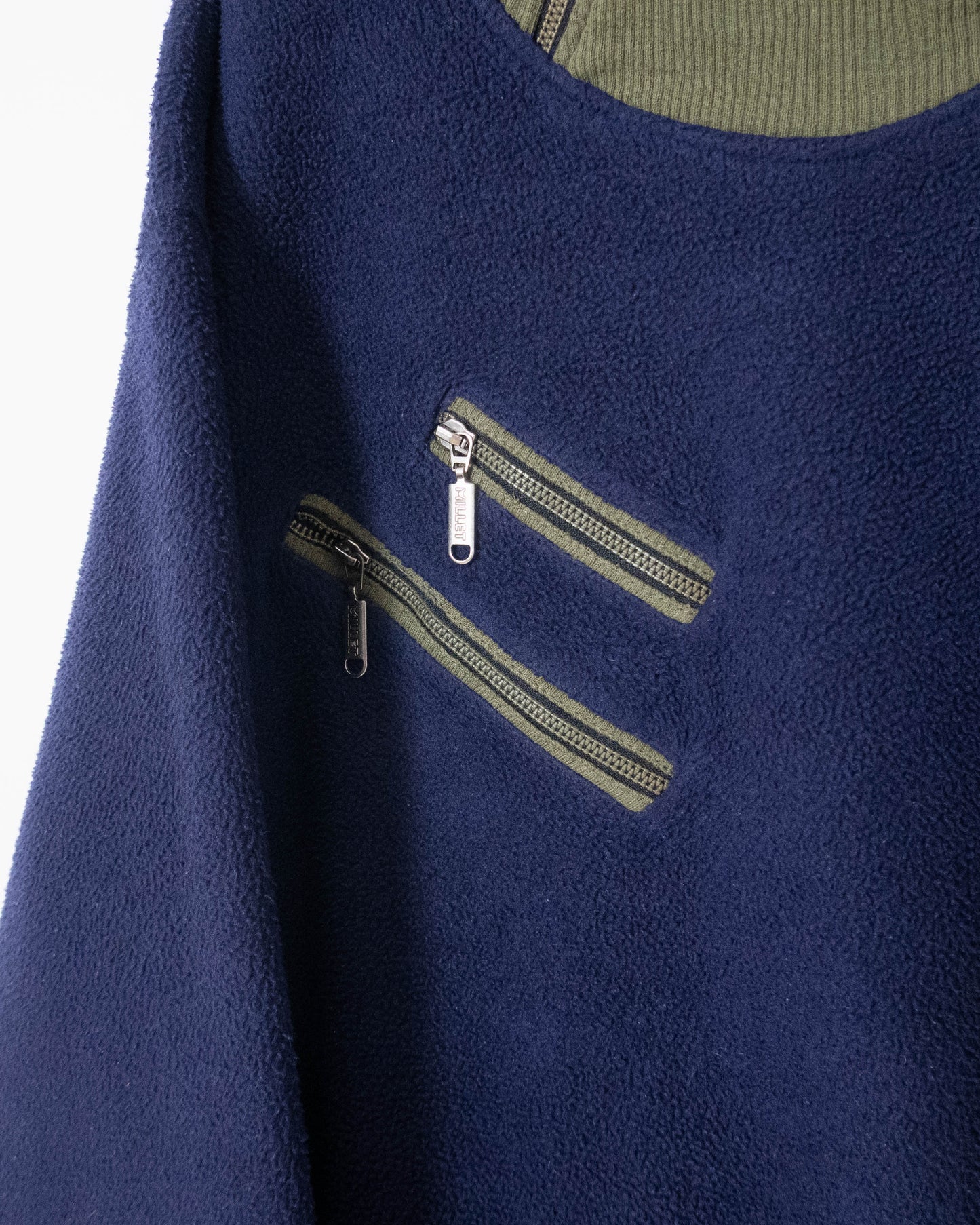 "Millet" double zip mock neck fleece pullover