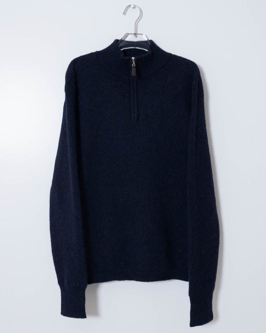 "Paul Stuart" half zip alpaca knit sweater