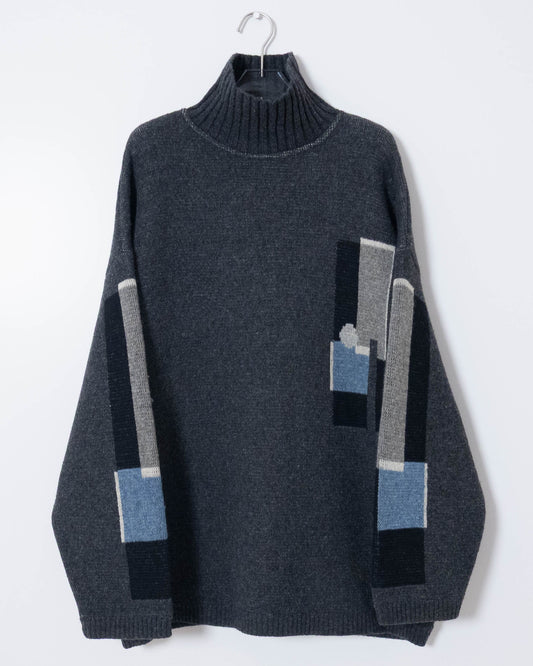 "OXBOW" SKOLPEN high-neck jacquard knit sweater