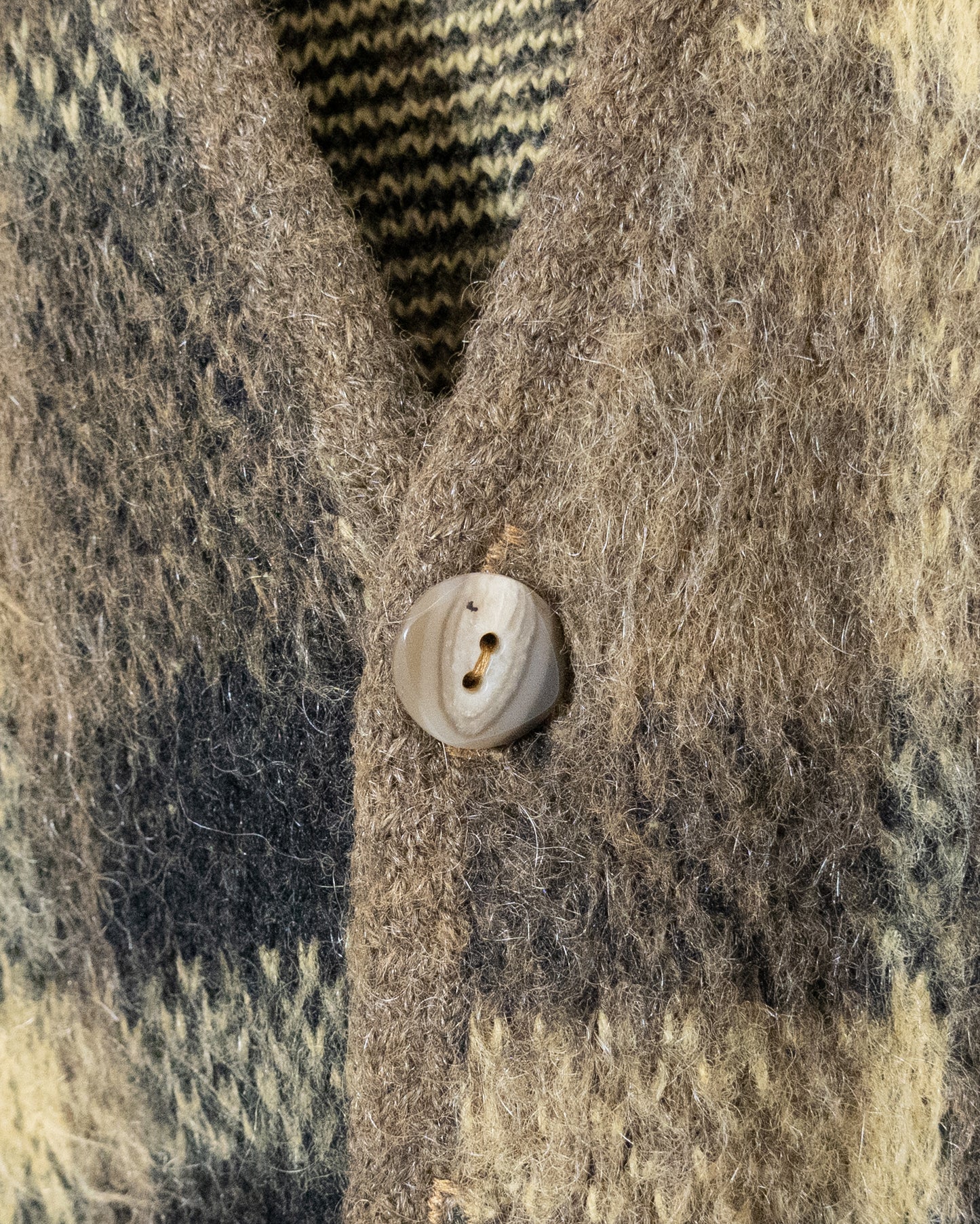 Vintage plaid mohair knit cardigan