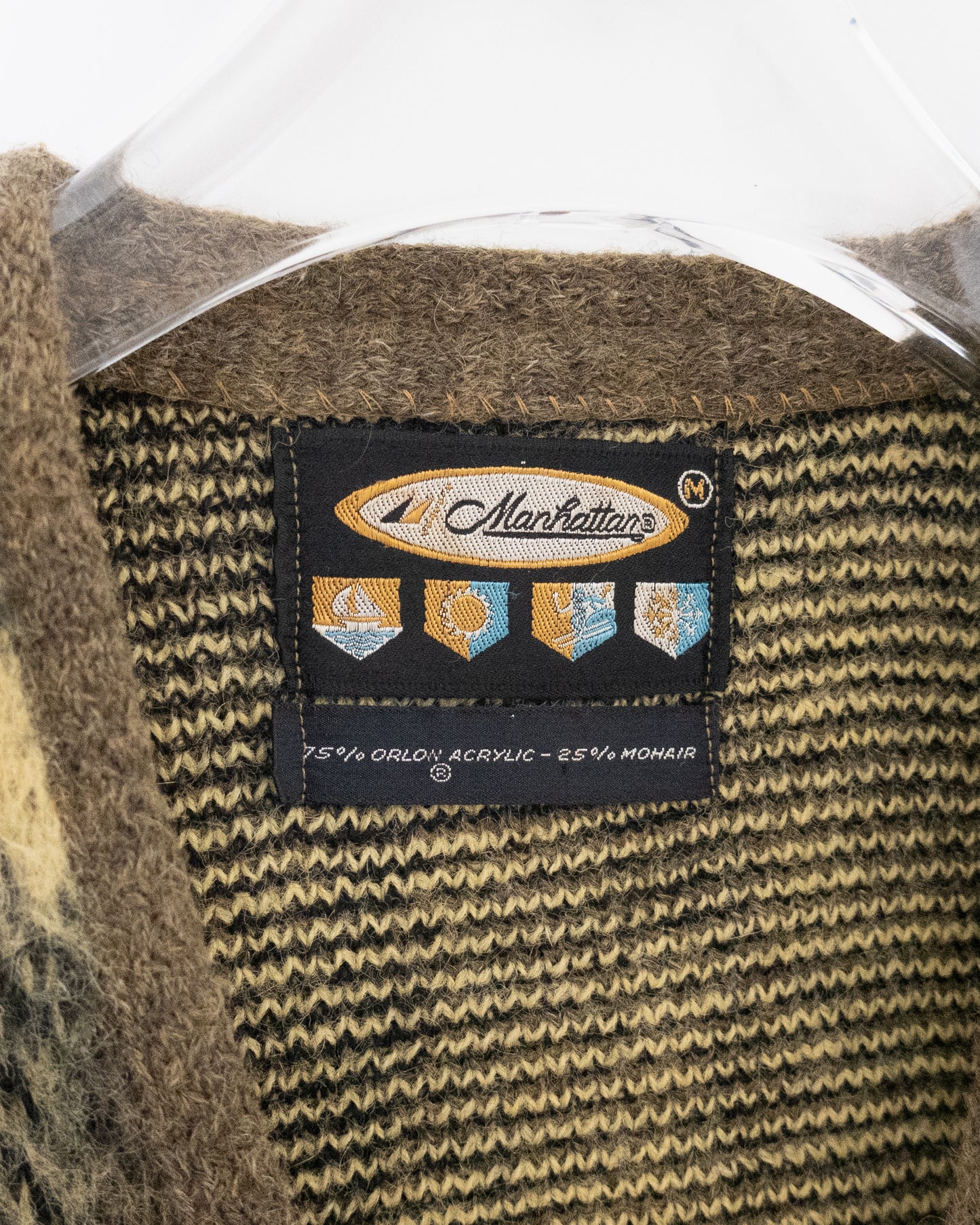 Vintage plaid mohair knit cardigan