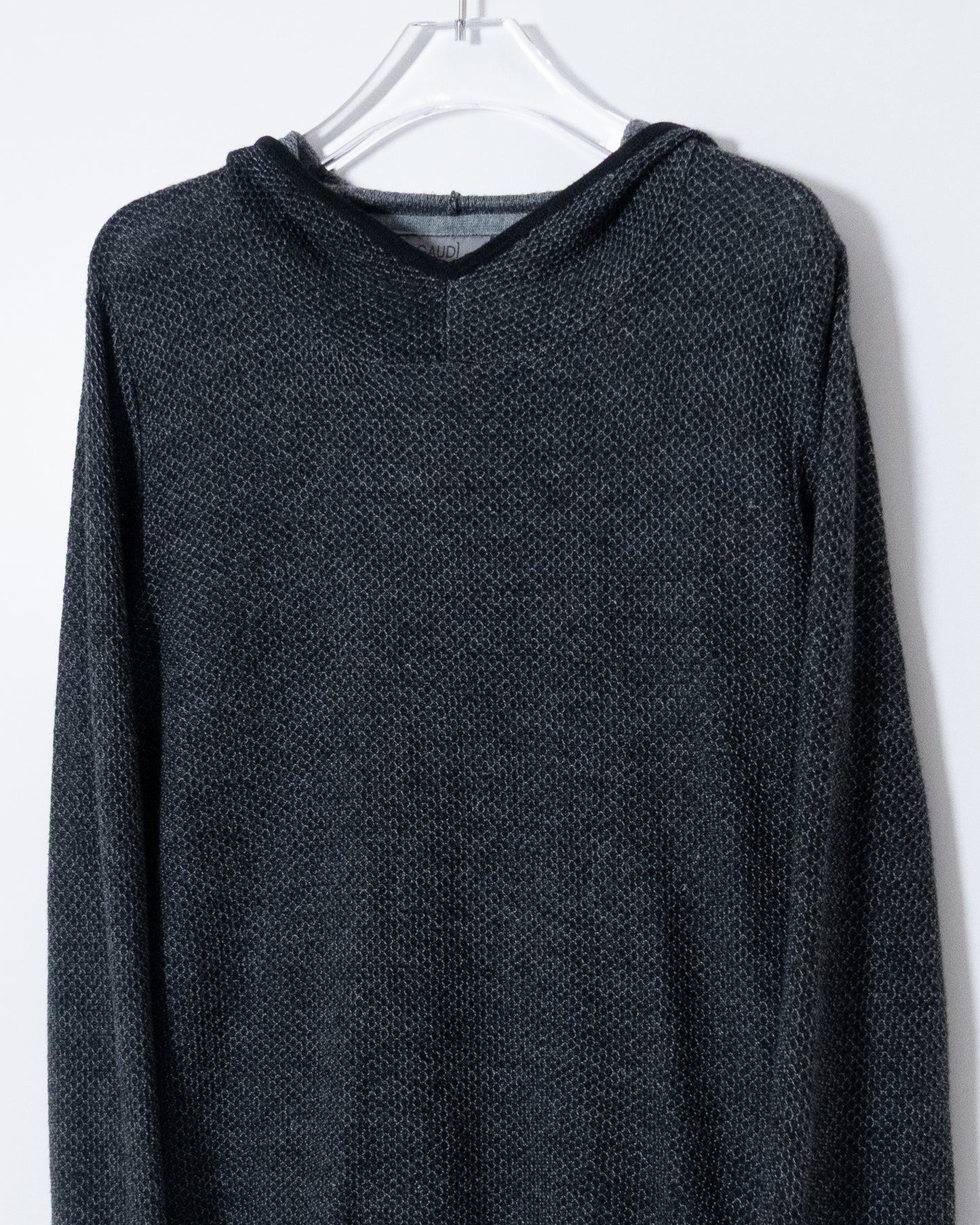 Honeycomb textured knit hoodie