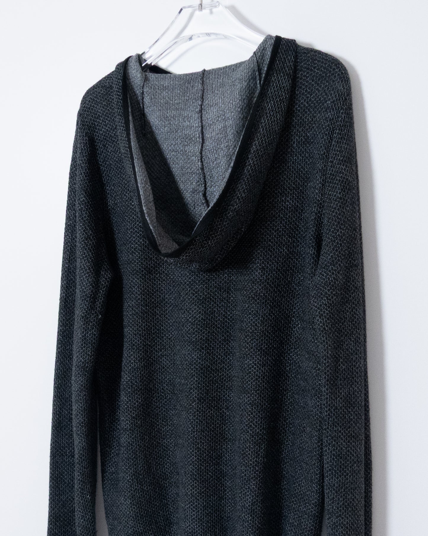 Honeycomb textured knit hoodie