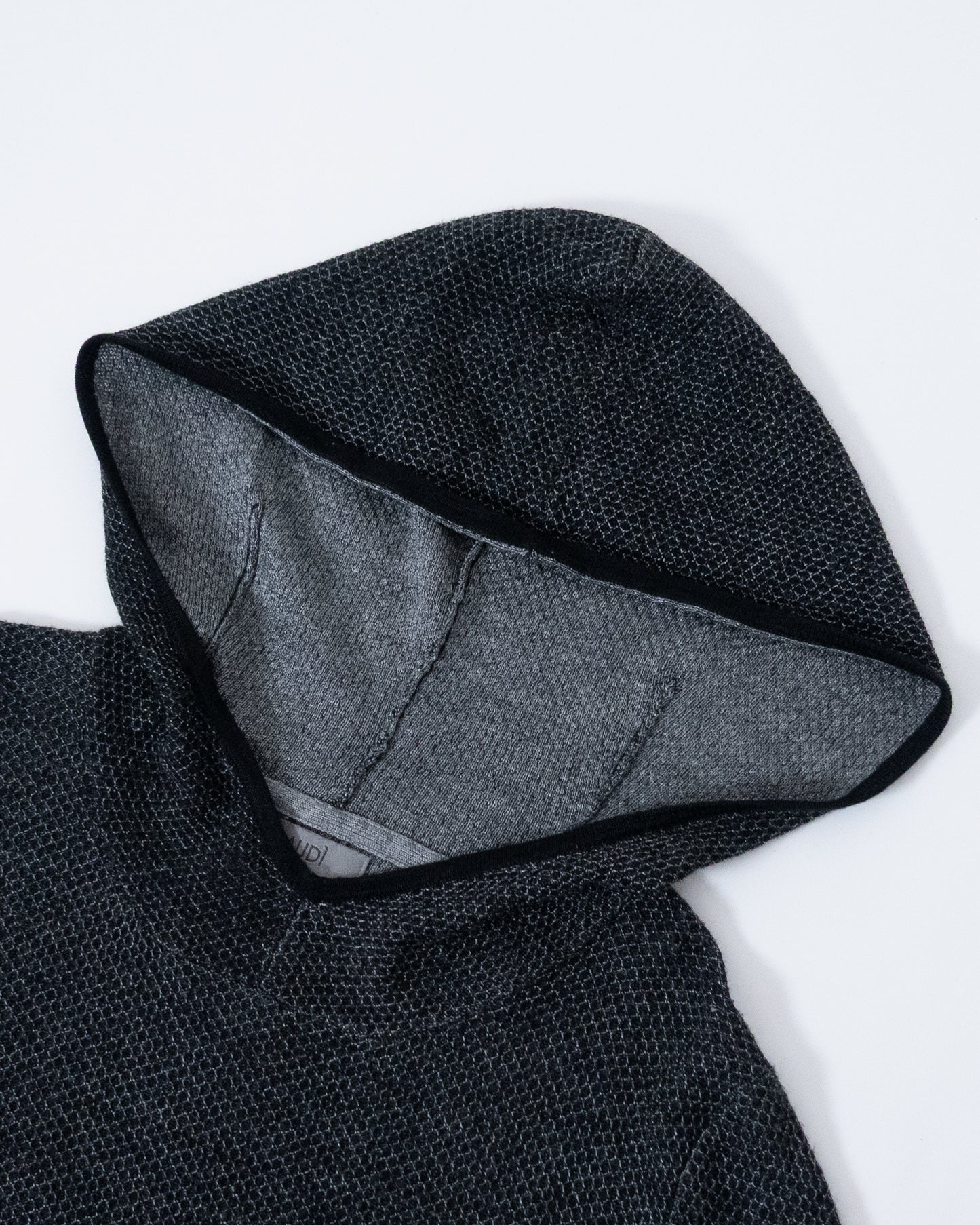 Honeycomb textured knit hoodie