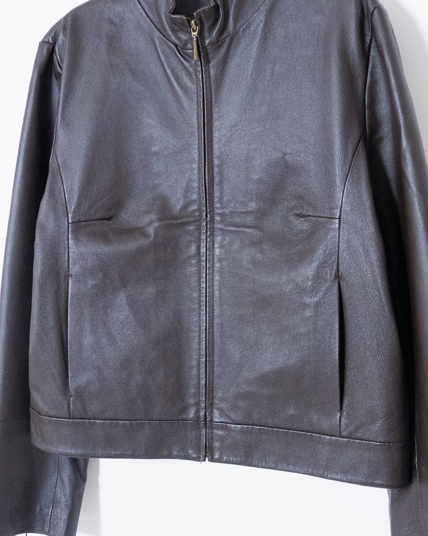 'Marks&Spencer' high neck leather jacket