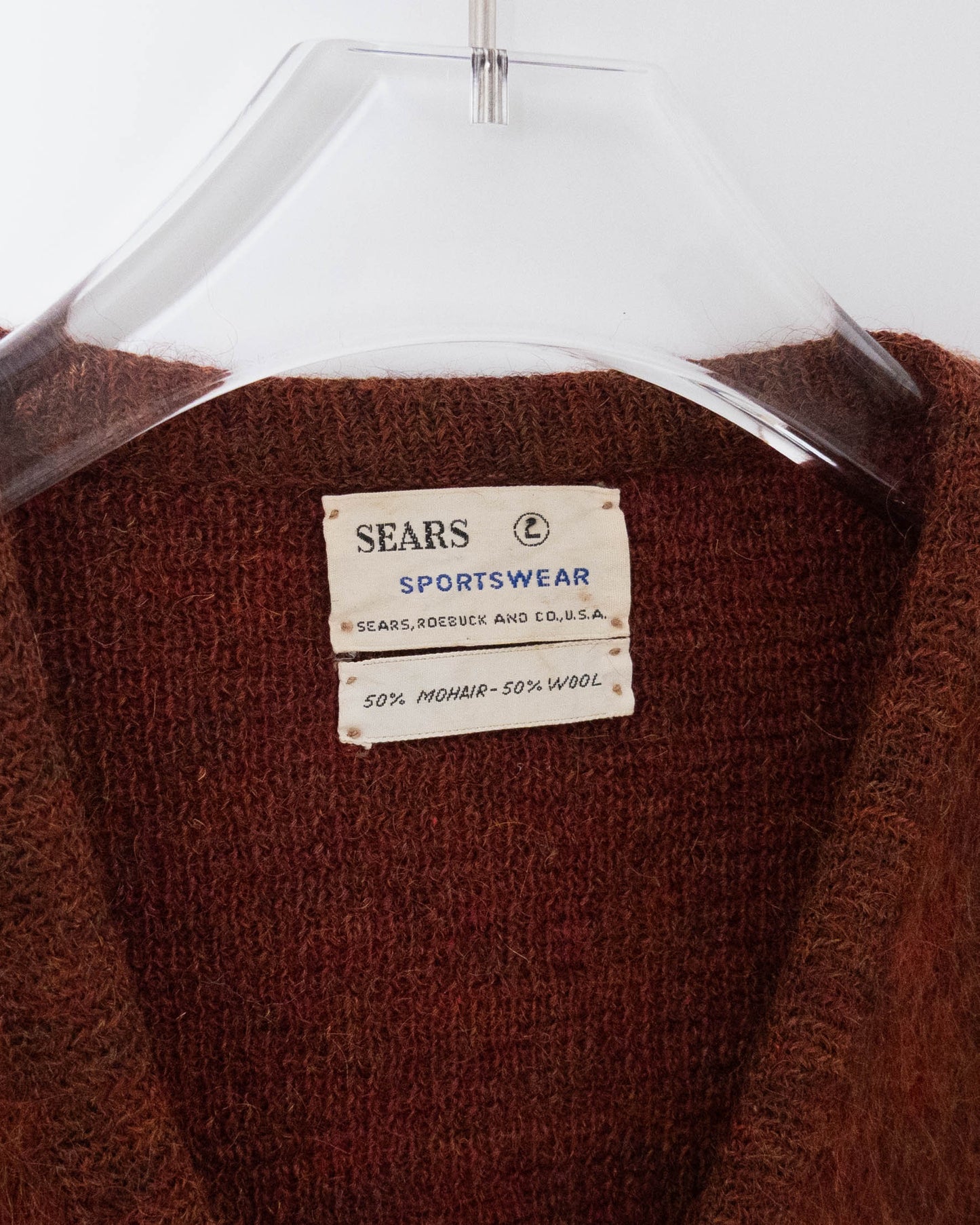 Vintage "Sears" v-neck mohair knit sweater