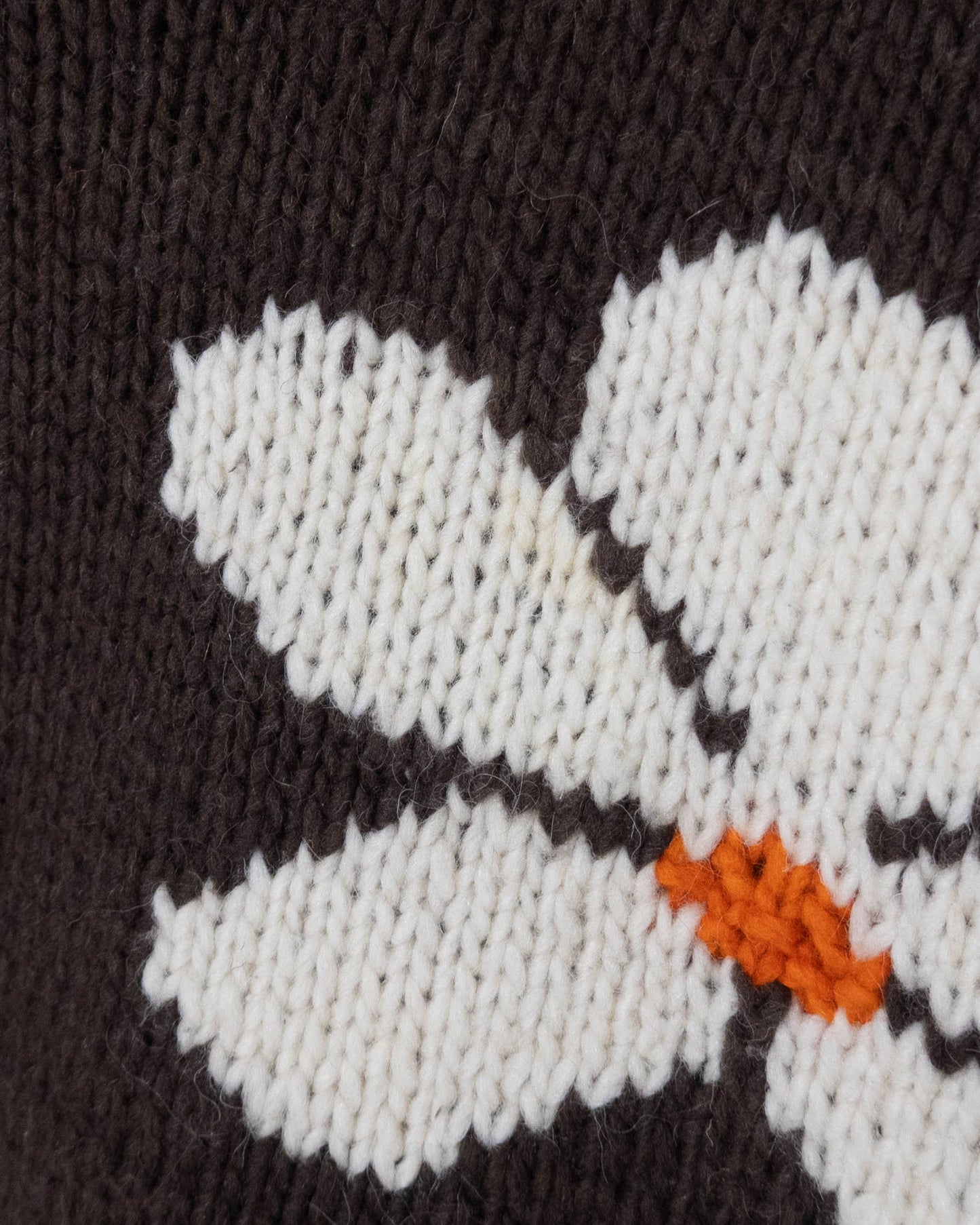 floral pattern roll neck ecuador hand knit sweater