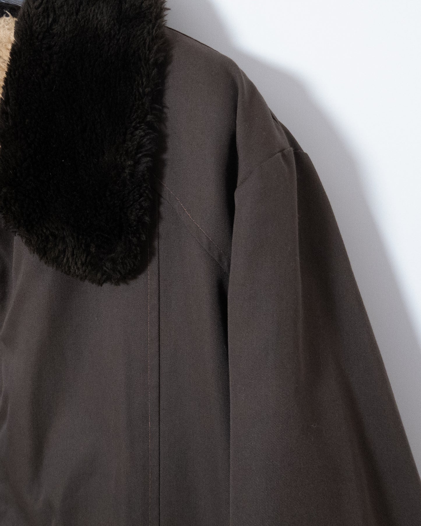 faux shearling collar boa lined jacket