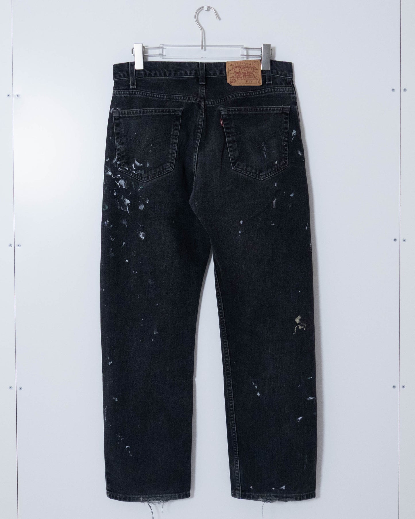 "Levi's" 505 painted black denim pants
