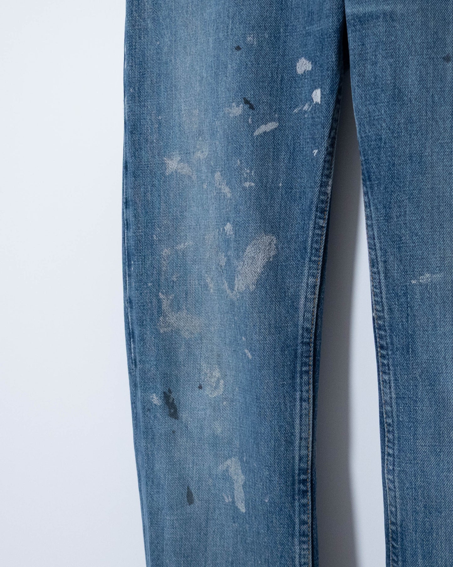 "Helmut Lang" cut-off painted denim pants