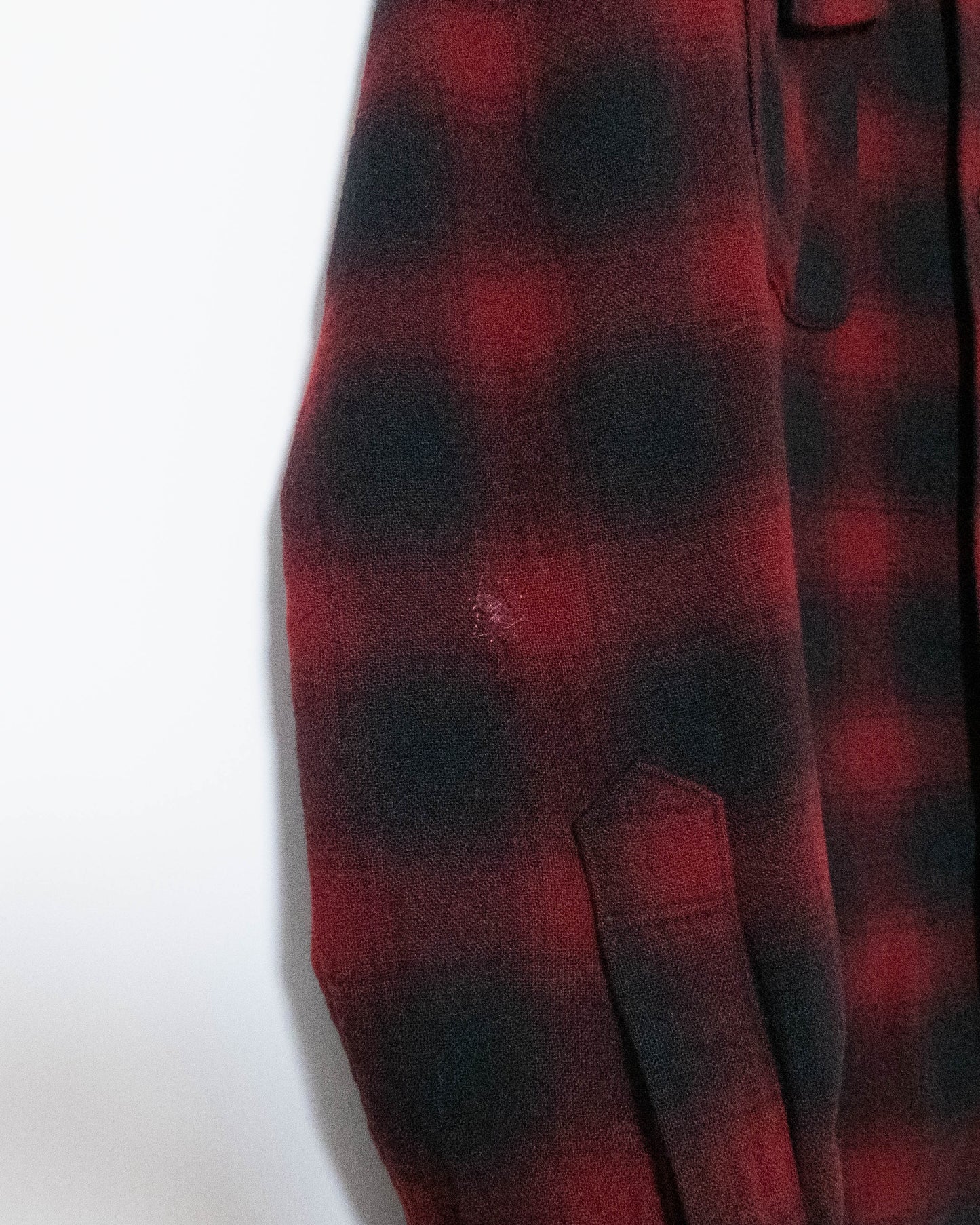 Vintage "PENDLETON" shadow plaid open collar wool shirt