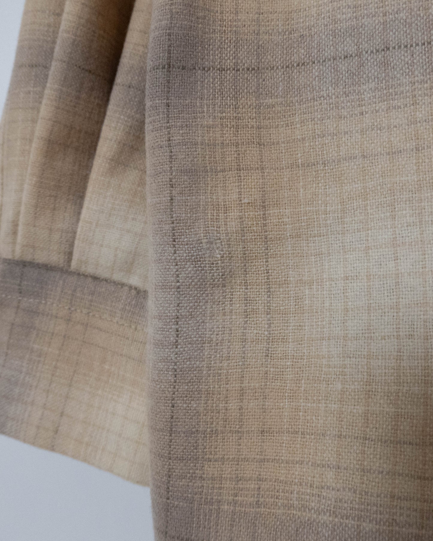 "PENDLETON" shadow plaid open collar wool shirt