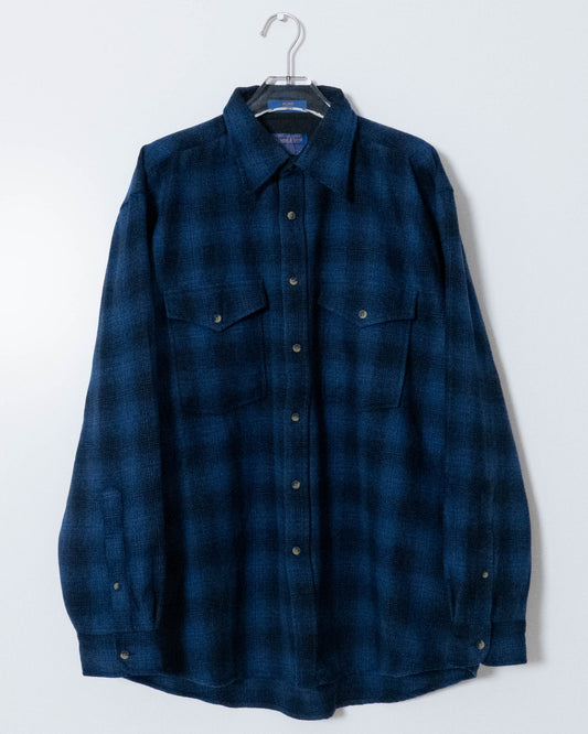 "PENDLETON" shadow plaid wool shirt