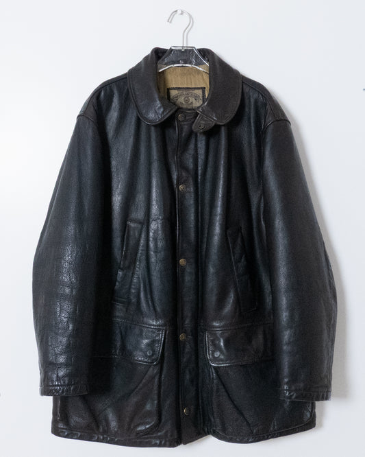 "ARMANI JEANS" leather car coat