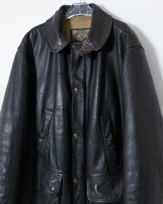 "ARMANI JEANS" leather car coat