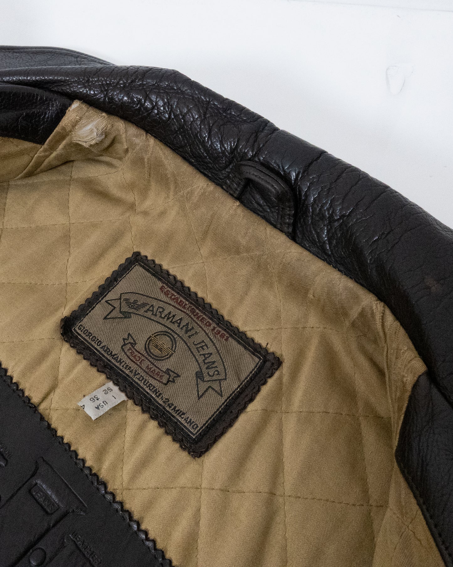 "ARMANI JEANS" leather car coat