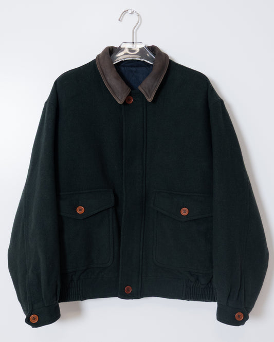 "Marks & Spencer" leather collar wool blouson