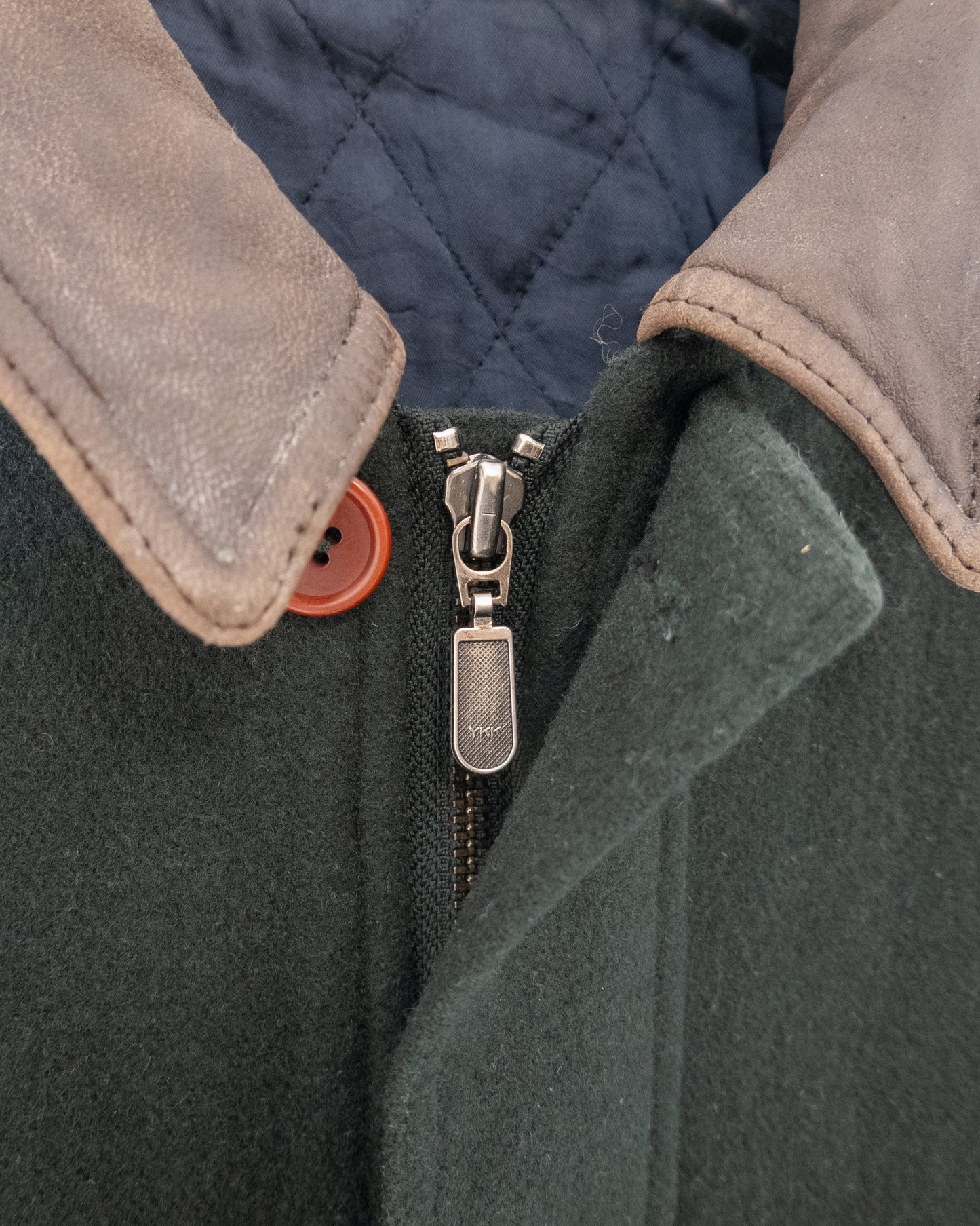 "Marks & Spencer" leather collar wool blouson