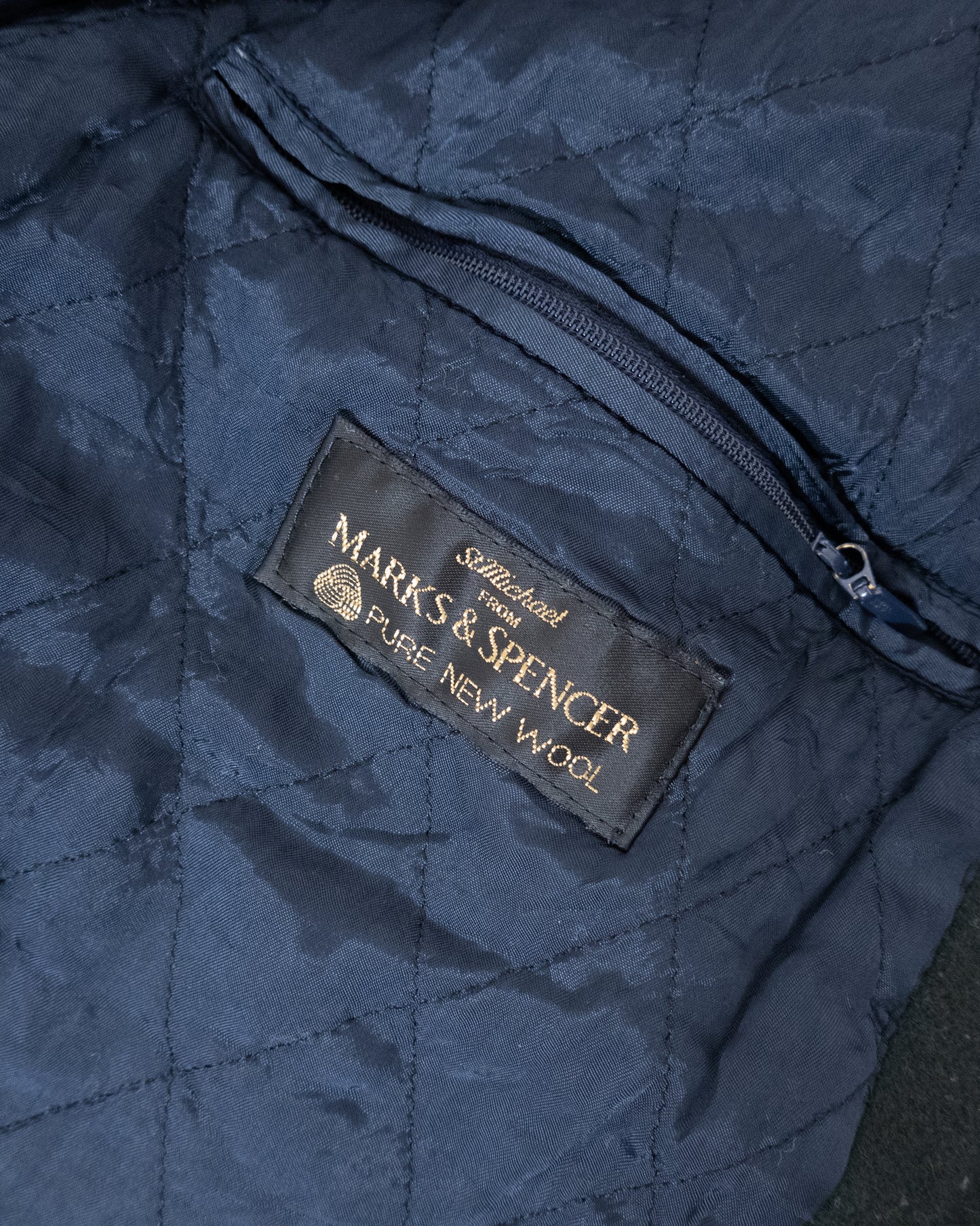 "Marks & Spencer" leather collar wool blouson